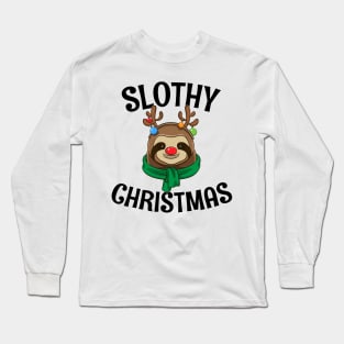Gift For Sloth Lovers Slothy Christmas Long Sleeve T-Shirt